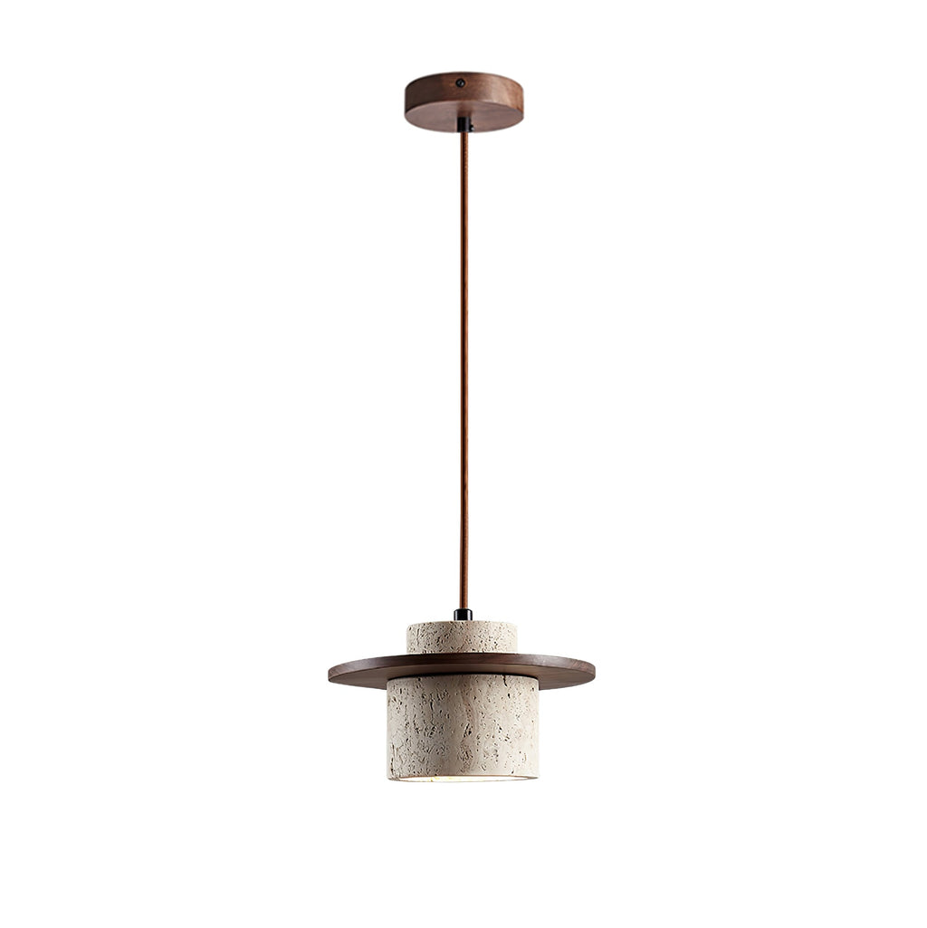 Elvaria Suspension Cylindre Disque en Travertin - Neutralighting