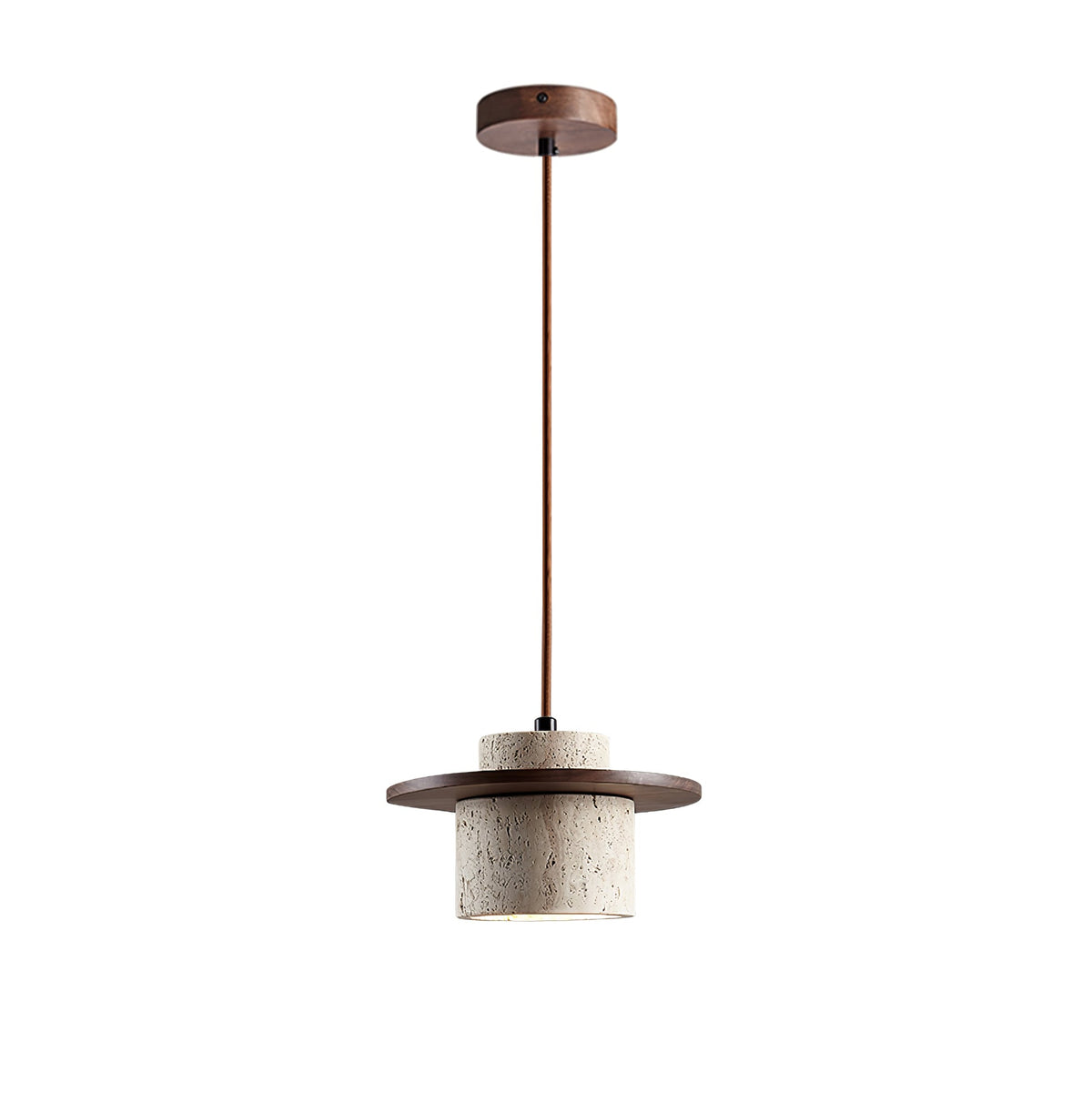 Elvaria Suspension Cylindre Disque en Travertin - Neutralighting