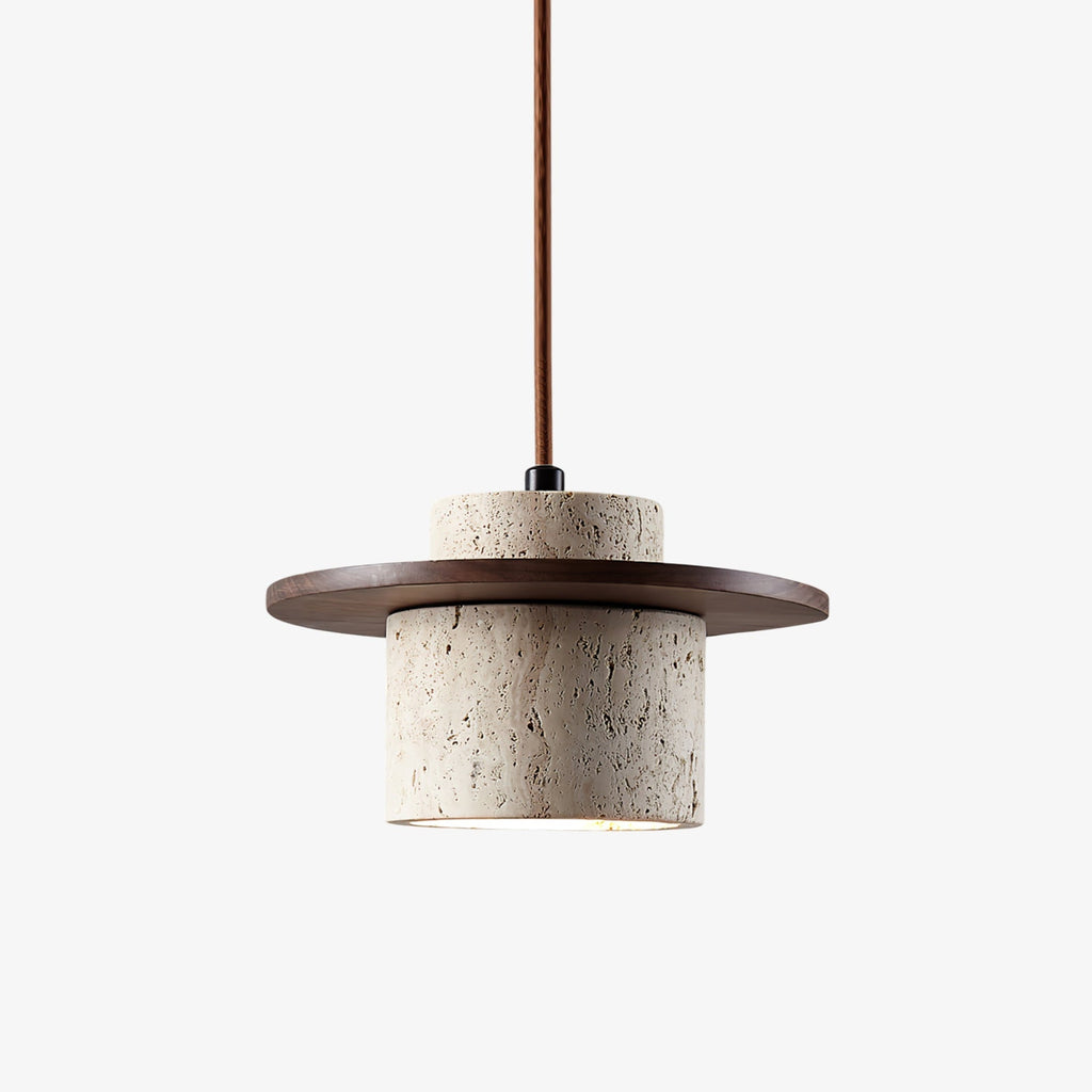 Elvaria Suspension Cylindre Disque en Travertin - Neutralighting