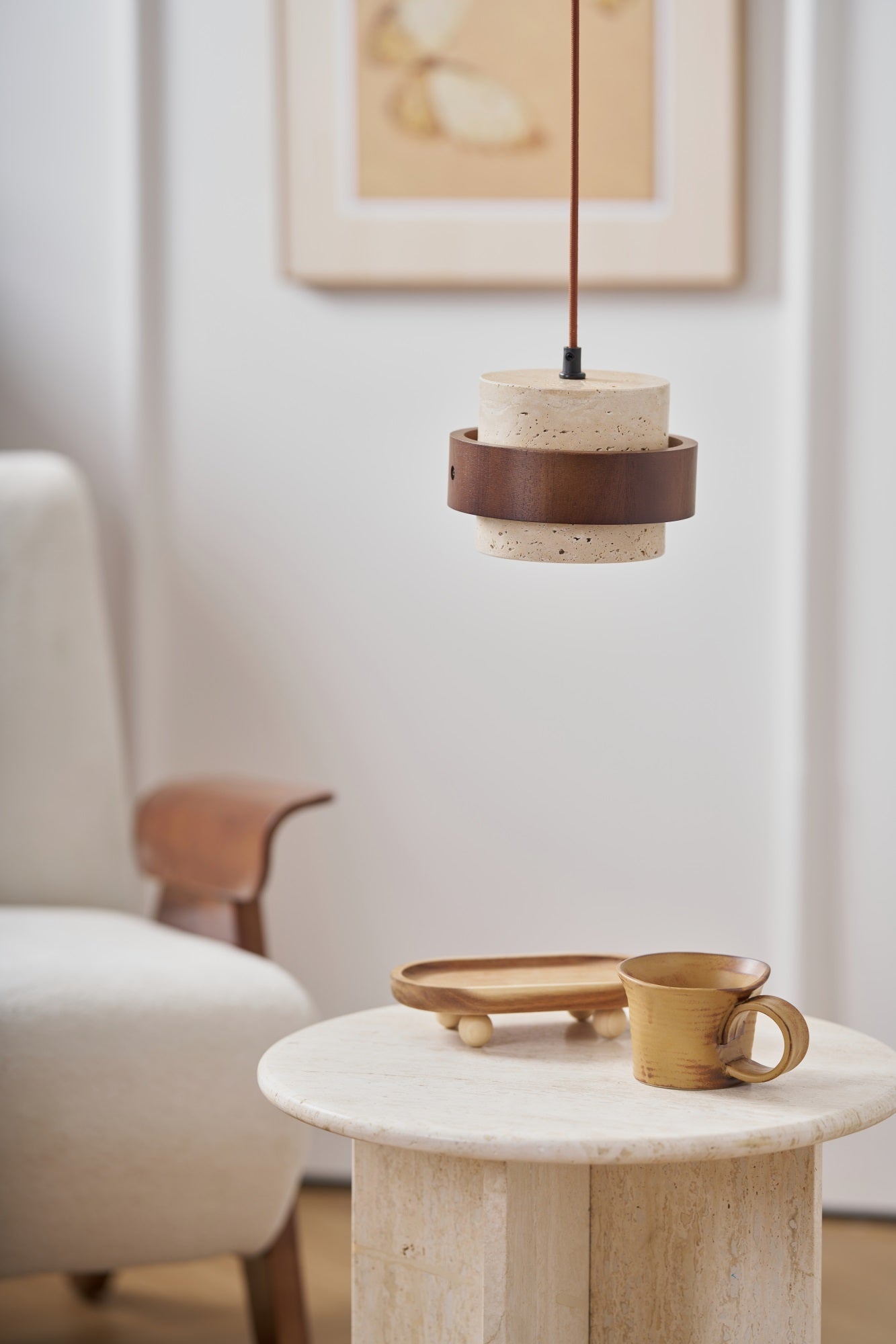 Cumirora Suspension Cylindre Superposé en Travertin - Neutralighting