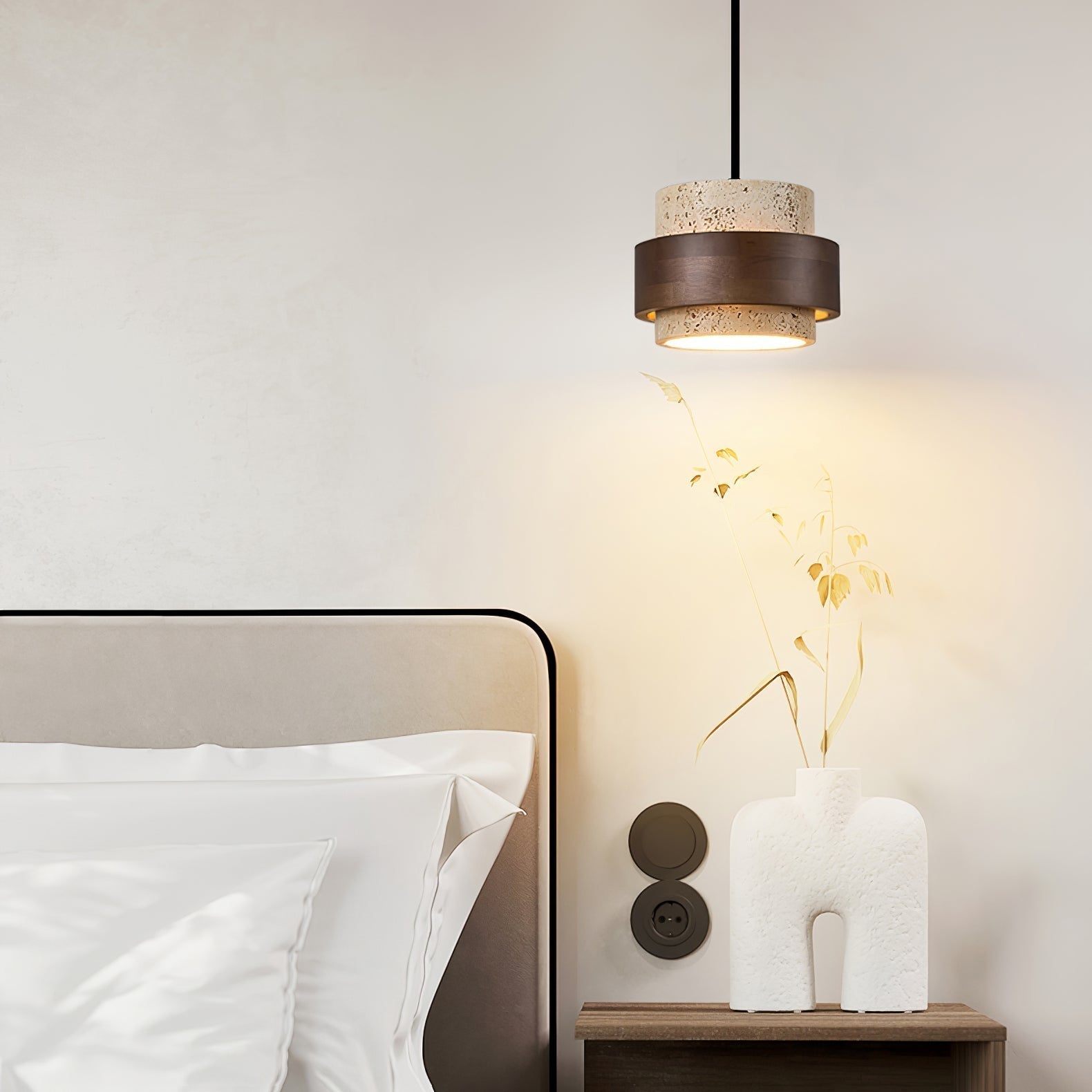 Cumirora Suspension Cylindre Superposé en Travertin - Neutralighting