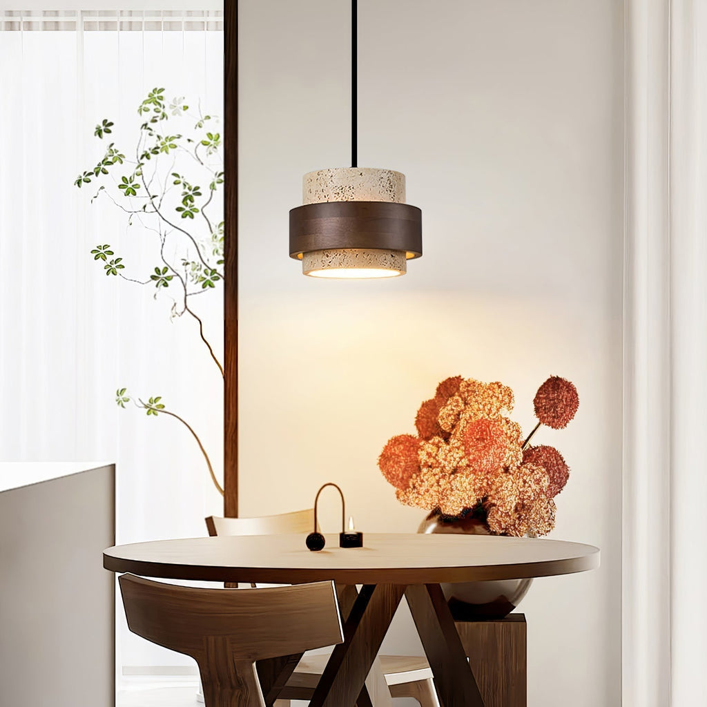 Cumirora Suspension Cylindre Superposé en Travertin - Neutralighting