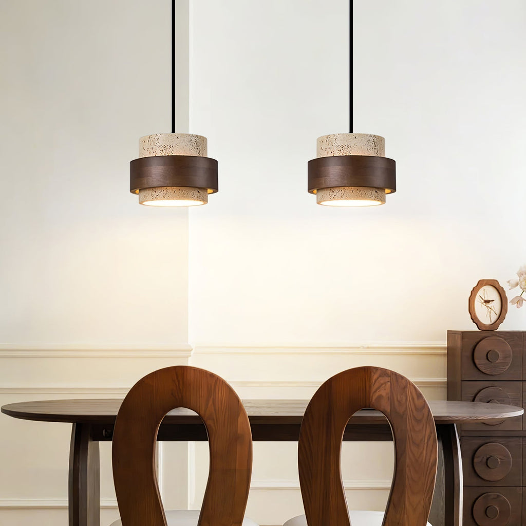 Cumirora Suspension Cylindre Superposé en Travertin - Neutralighting