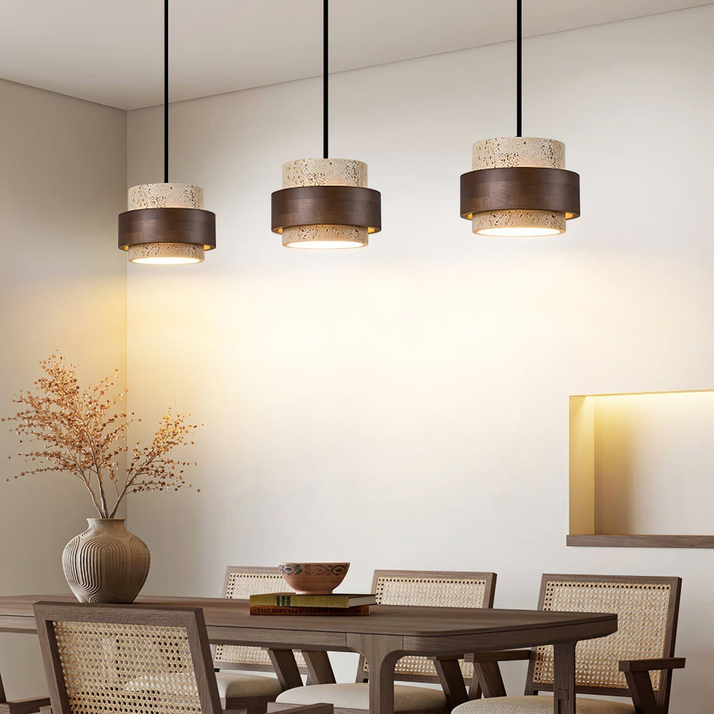 Cumirora Suspension Cylindre Superposé en Travertin - Neutralighting