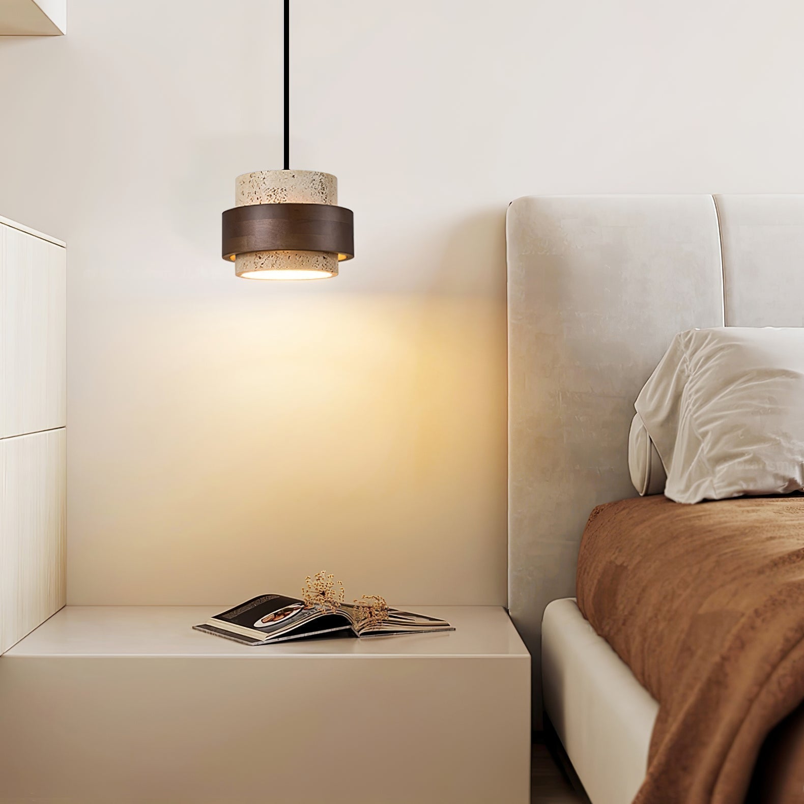 Cumirora Suspension Cylindre Superposé en Travertin - Neutralighting