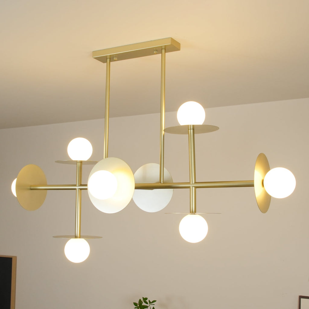 Lustra Chandelier Strada en laiton et verre géométrique - Neutralighting