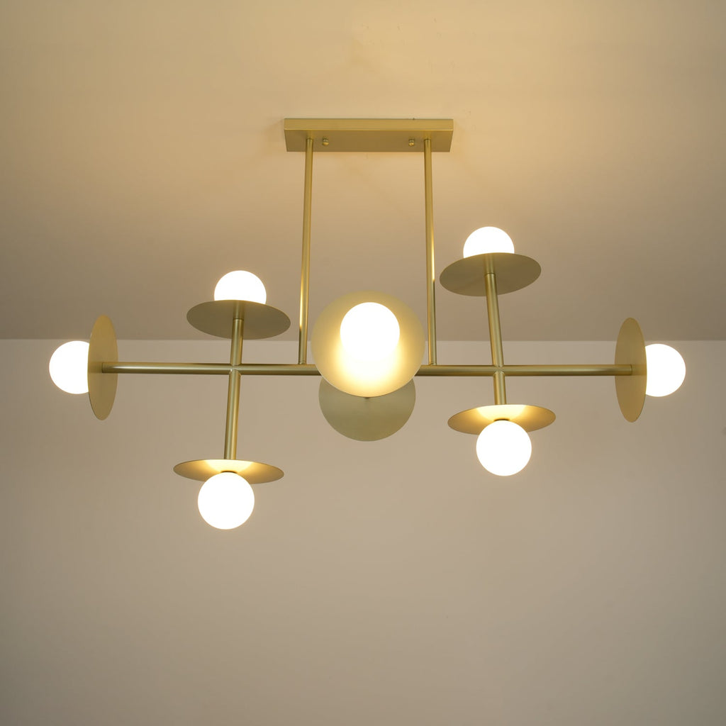 Lustra Chandelier Strada en laiton et verre géométrique - Neutralighting