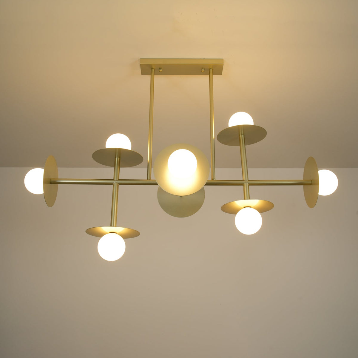 Lustra Chandelier Strada en laiton et verre géométrique - Neutralighting