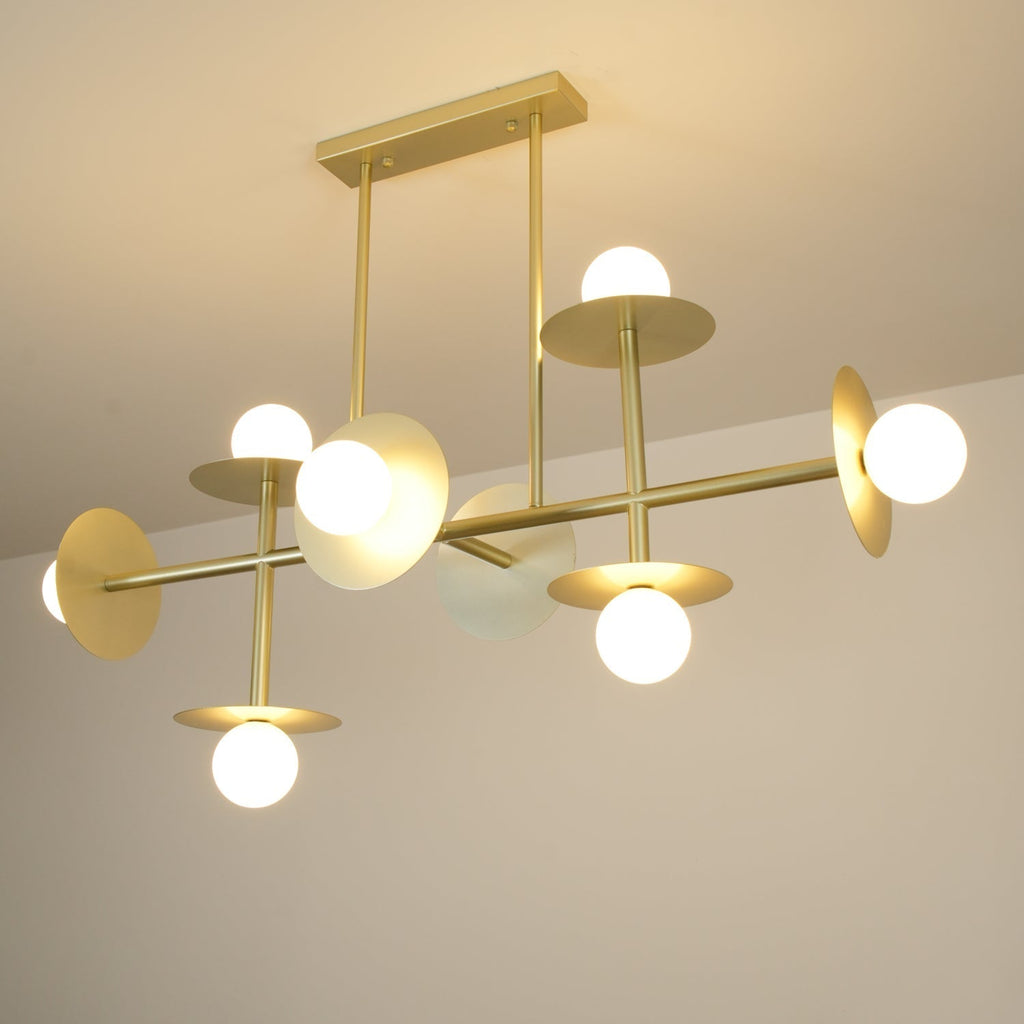 Lustra Chandelier Strada en laiton et verre géométrique - Neutralighting