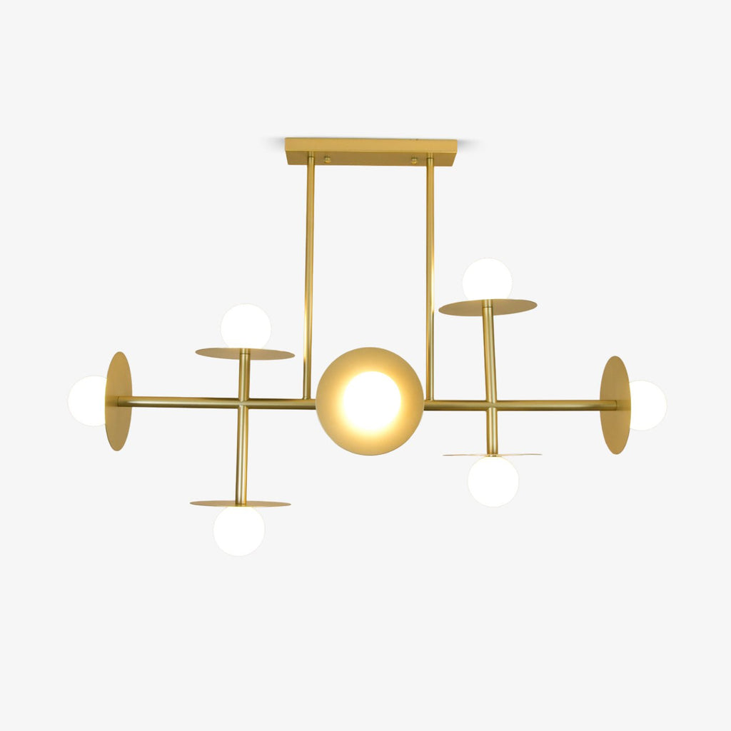 Lustra Chandelier Strada en laiton et verre géométrique - Neutralighting