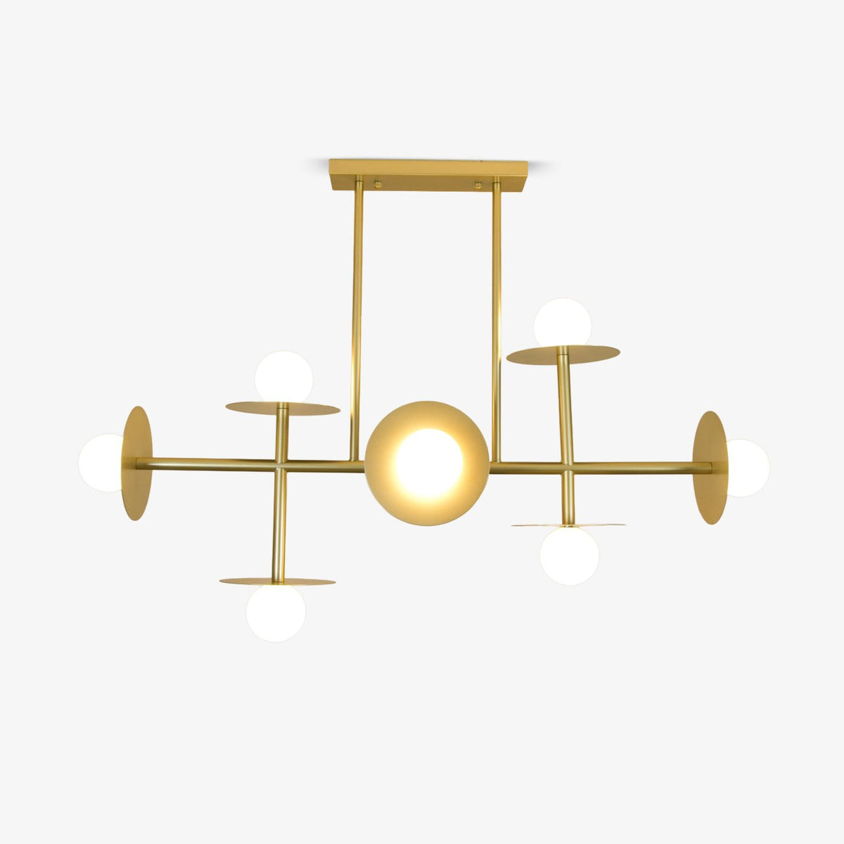 Lustra Chandelier Strada en laiton et verre géométrique - Neutralighting