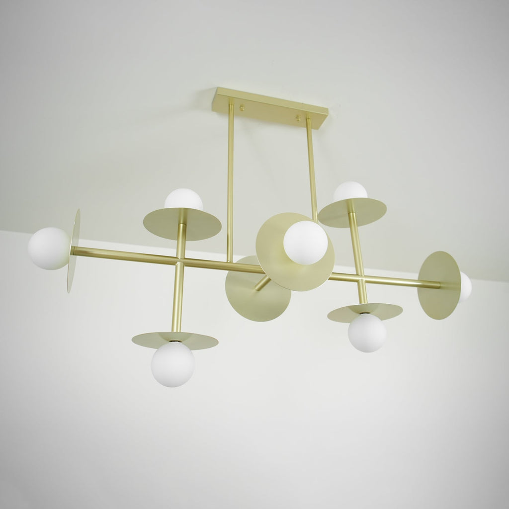 Lustra Chandelier Strada en laiton et verre géométrique - Neutralighting
