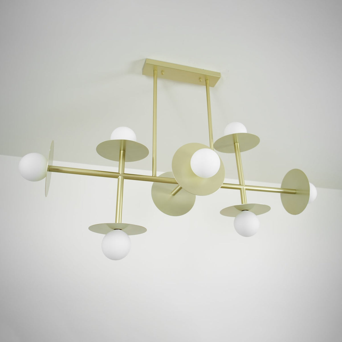 Lustra Chandelier Strada en laiton et verre géométrique - Neutralighting