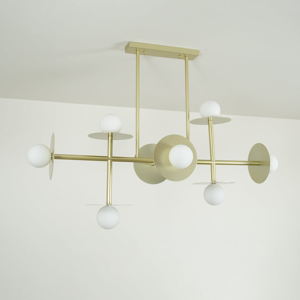 Lustra Chandelier Strada en laiton et verre géométrique - Neutralighting