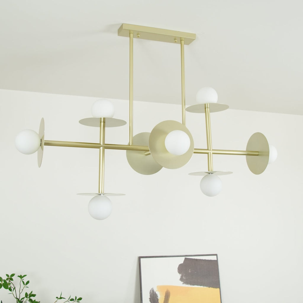 Lustra Chandelier Strada en laiton et verre géométrique - Neutralighting