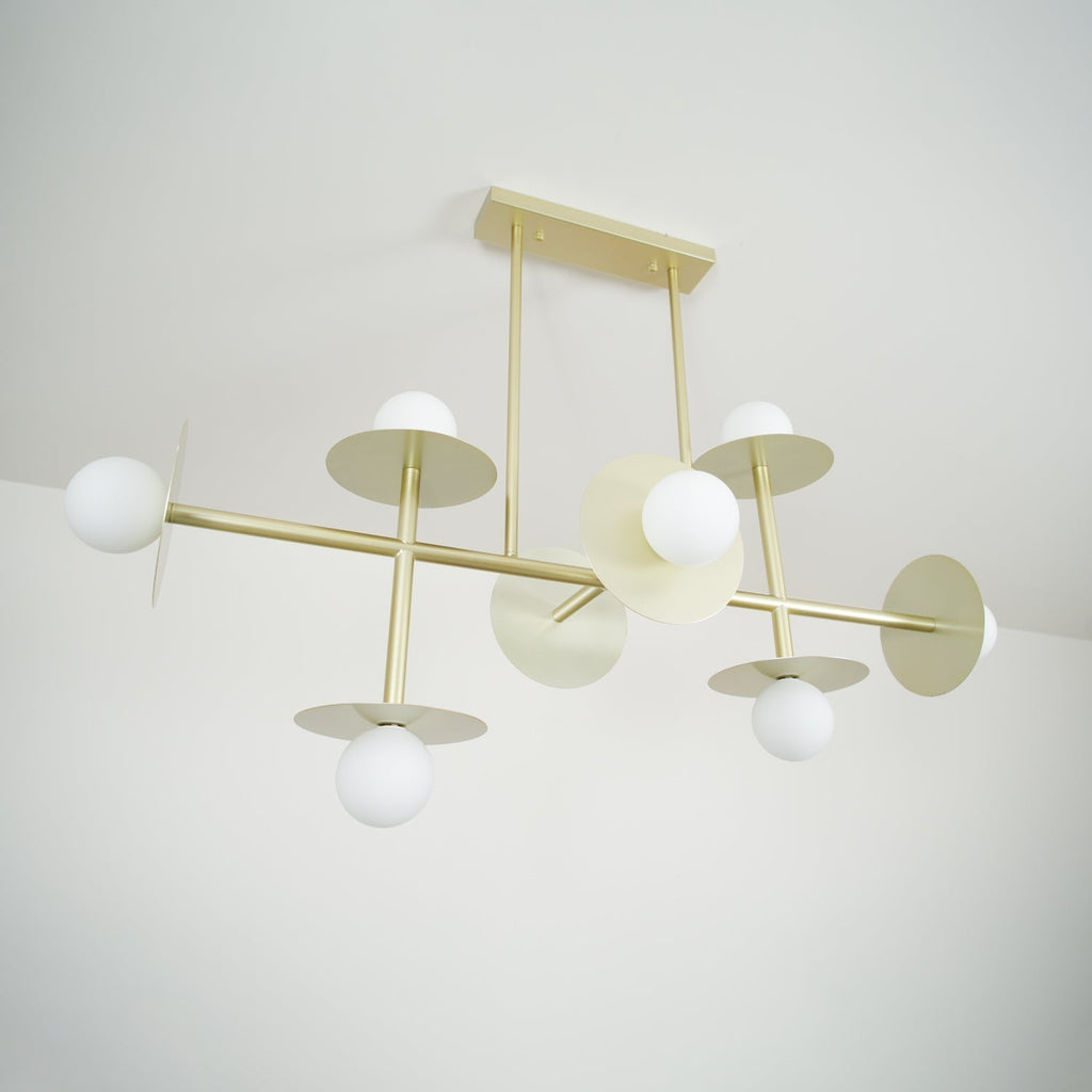 Lustra Chandelier Strada en laiton et verre géométrique - Neutralighting