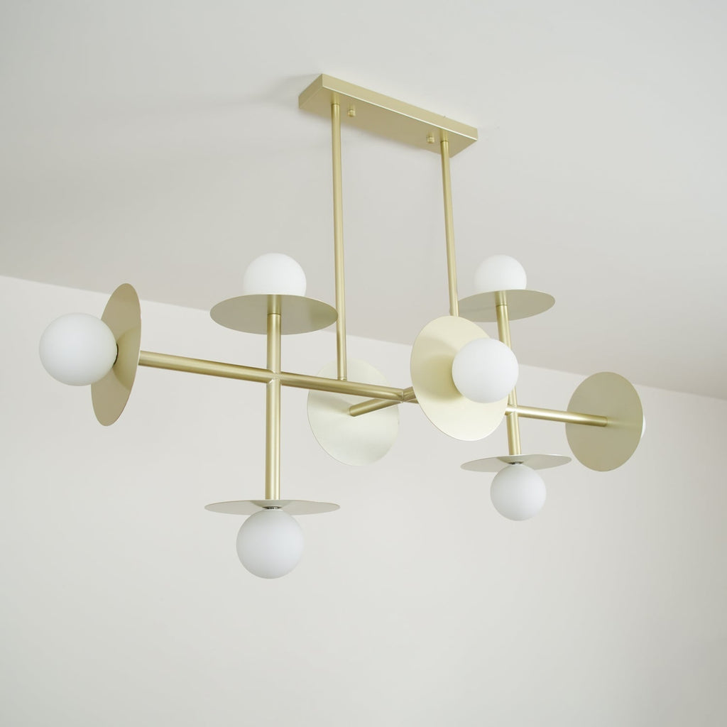 Lustra Chandelier Strada en laiton et verre géométrique - Neutralighting