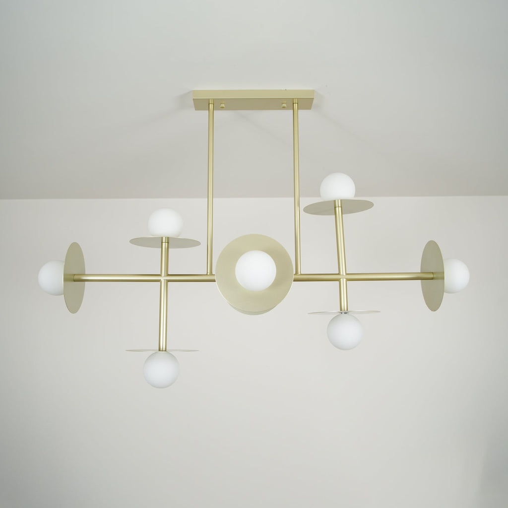 Lustra Chandelier Strada en laiton et verre géométrique - Neutralighting