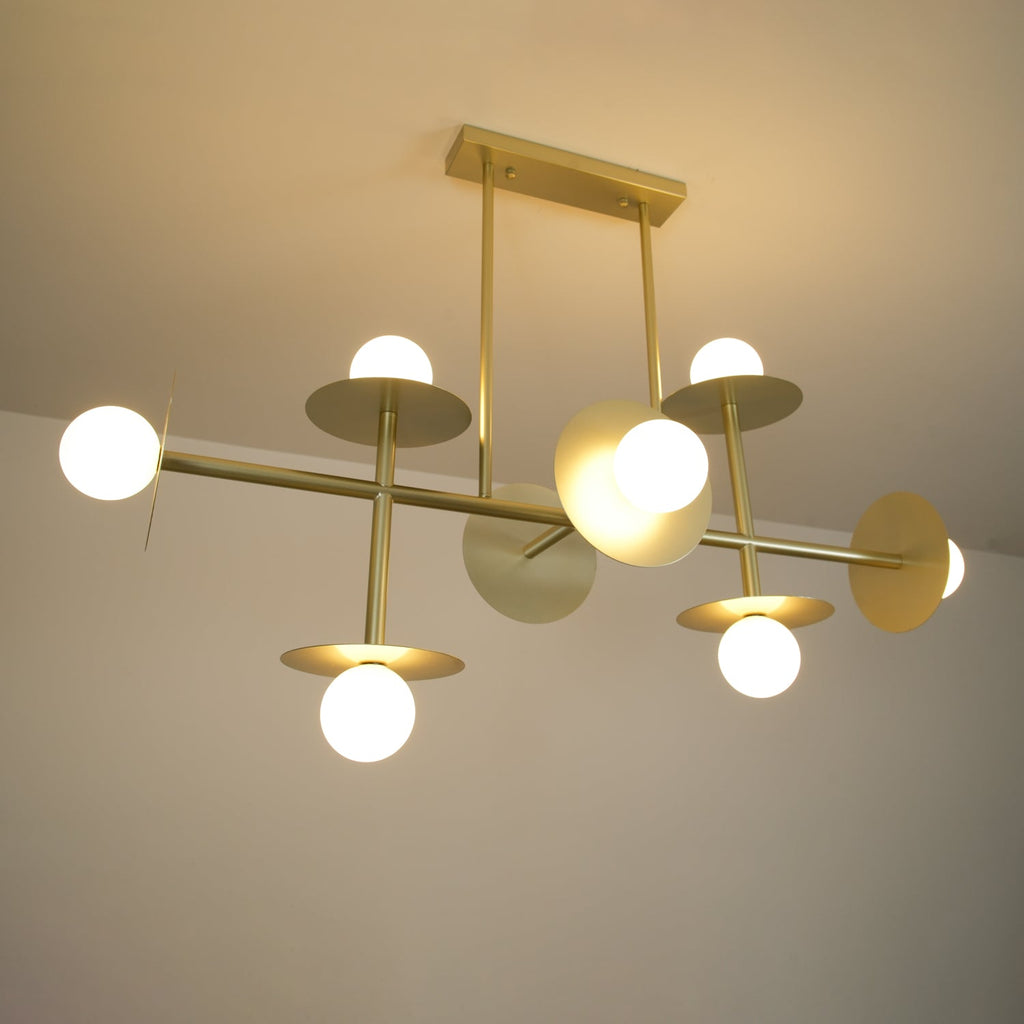 Lustra Chandelier Strada en laiton et verre géométrique - Neutralighting
