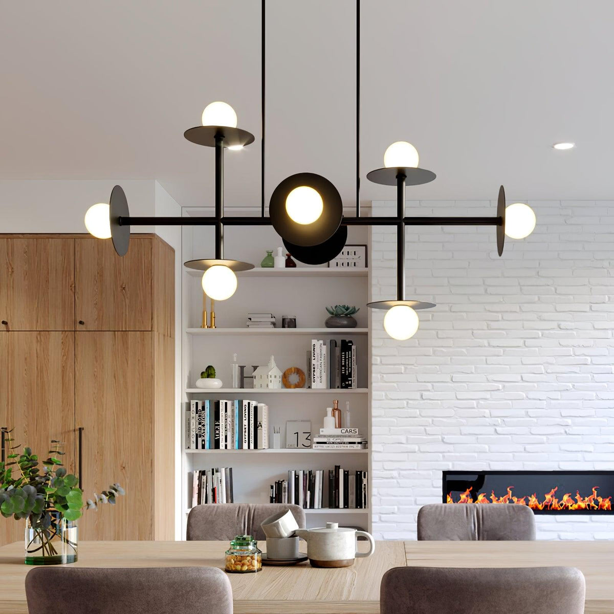 Lustra Chandelier Strada en laiton et verre géométrique - Neutralighting