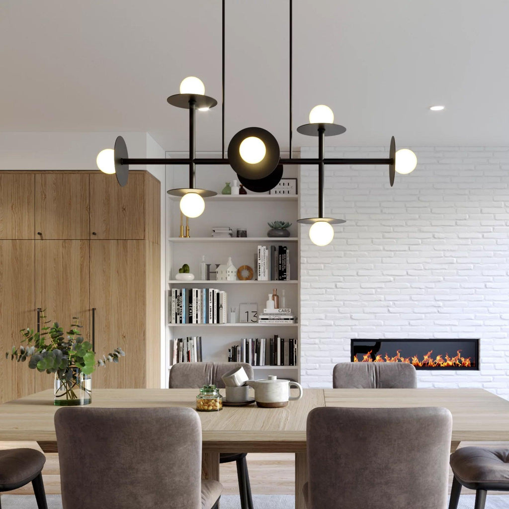 Lustra Chandelier Strada en laiton et verre géométrique - Neutralighting