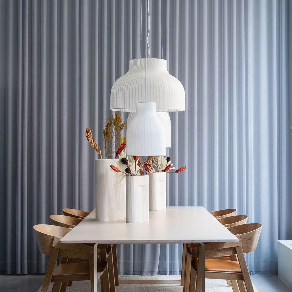 Lampe Pendante Abat-jour en Soie Pliée Courbée Moderne Minimaliste - Neutralighting