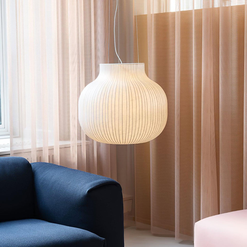 Lampe Pendante Abat-jour en Soie Pliée Courbée Moderne Minimaliste - Neutralighting