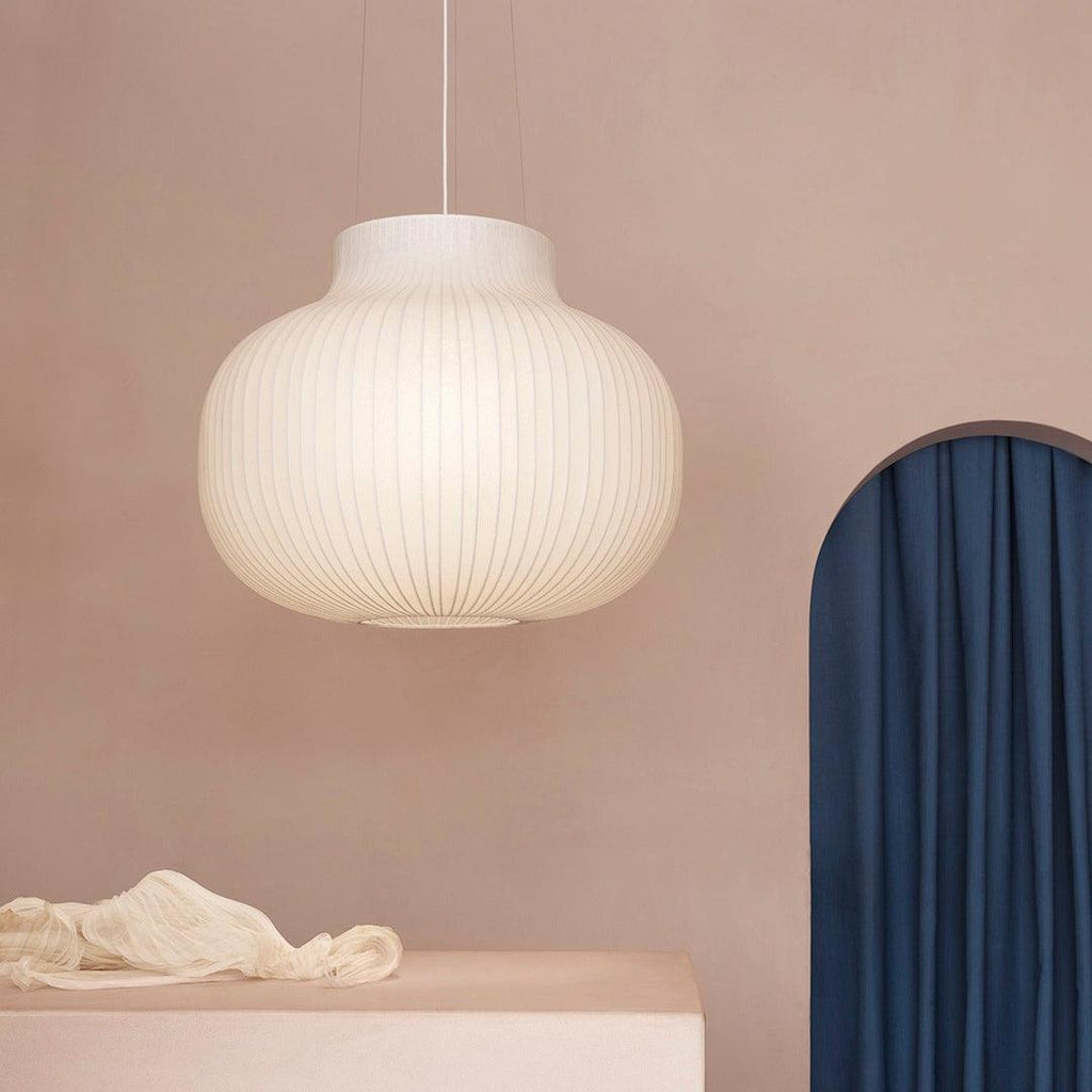 Lampe Pendante Abat-jour en Soie Pliée Courbée Moderne Minimaliste - Neutralighting
