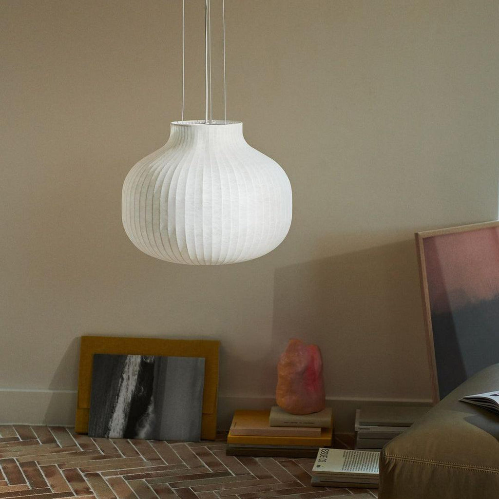 Lampe Pendante Abat-jour en Soie Pliée Courbée Moderne Minimaliste - Neutralighting