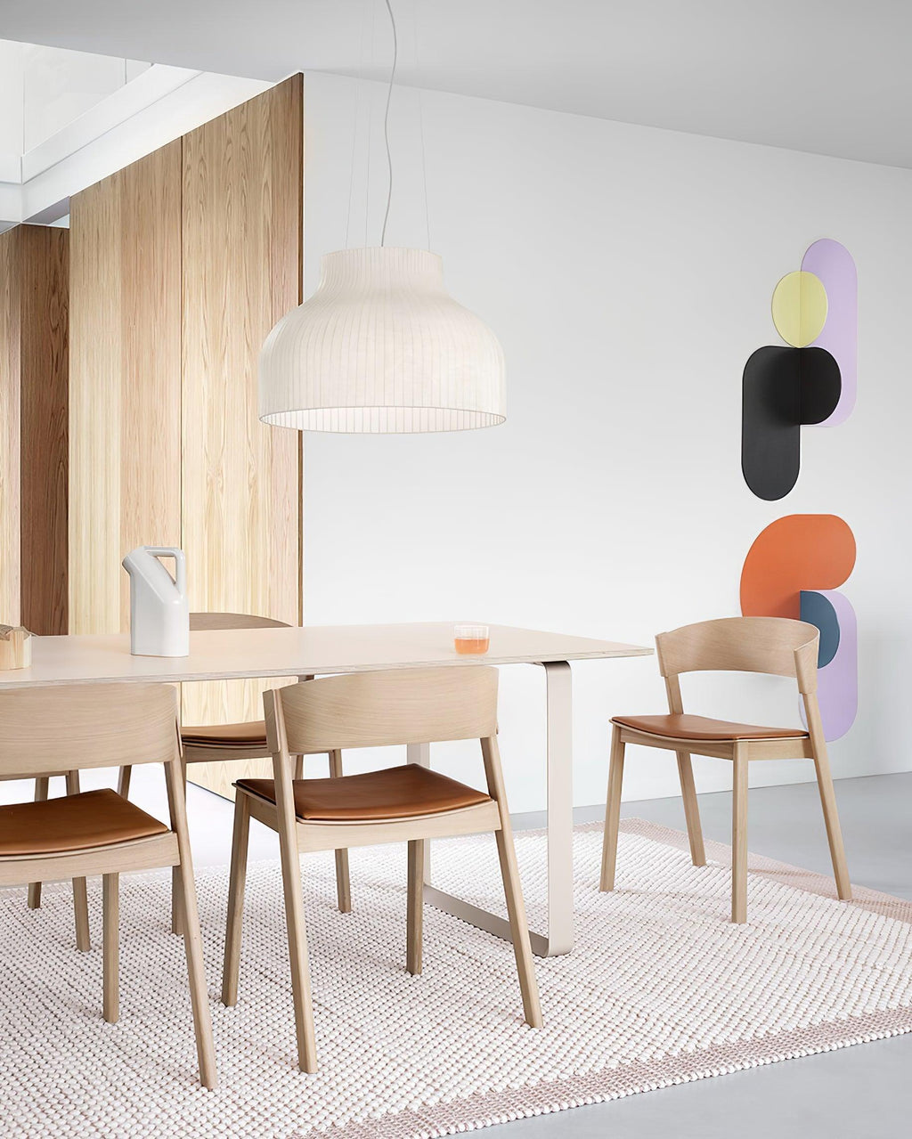 Lampe Pendante Abat-jour en Soie Pliée Courbée Moderne Minimaliste - Neutralighting