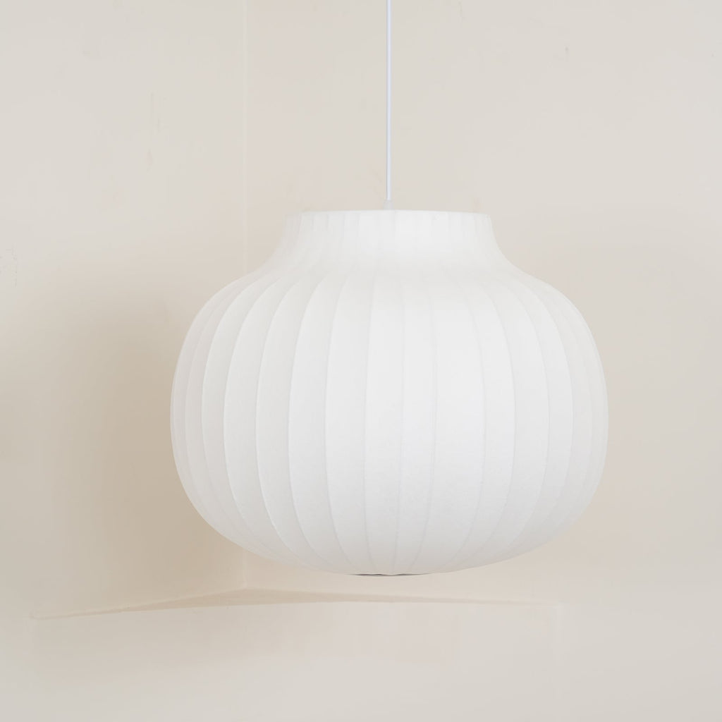 Lampe Pendante Abat-jour en Soie Pliée Courbée Moderne Minimaliste - Neutralighting