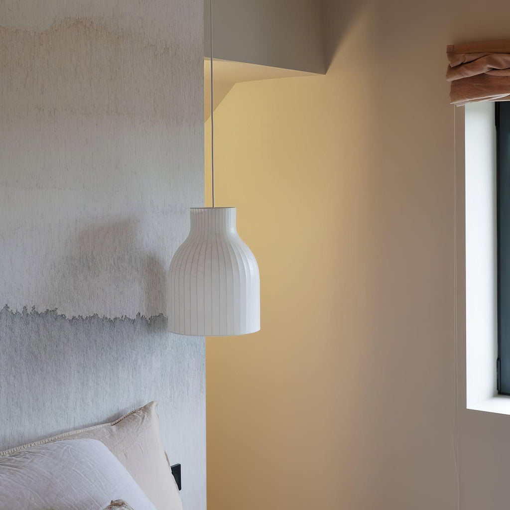 Lampe Pendante Abat-jour en Soie Pliée Courbée Moderne Minimaliste - Neutralighting