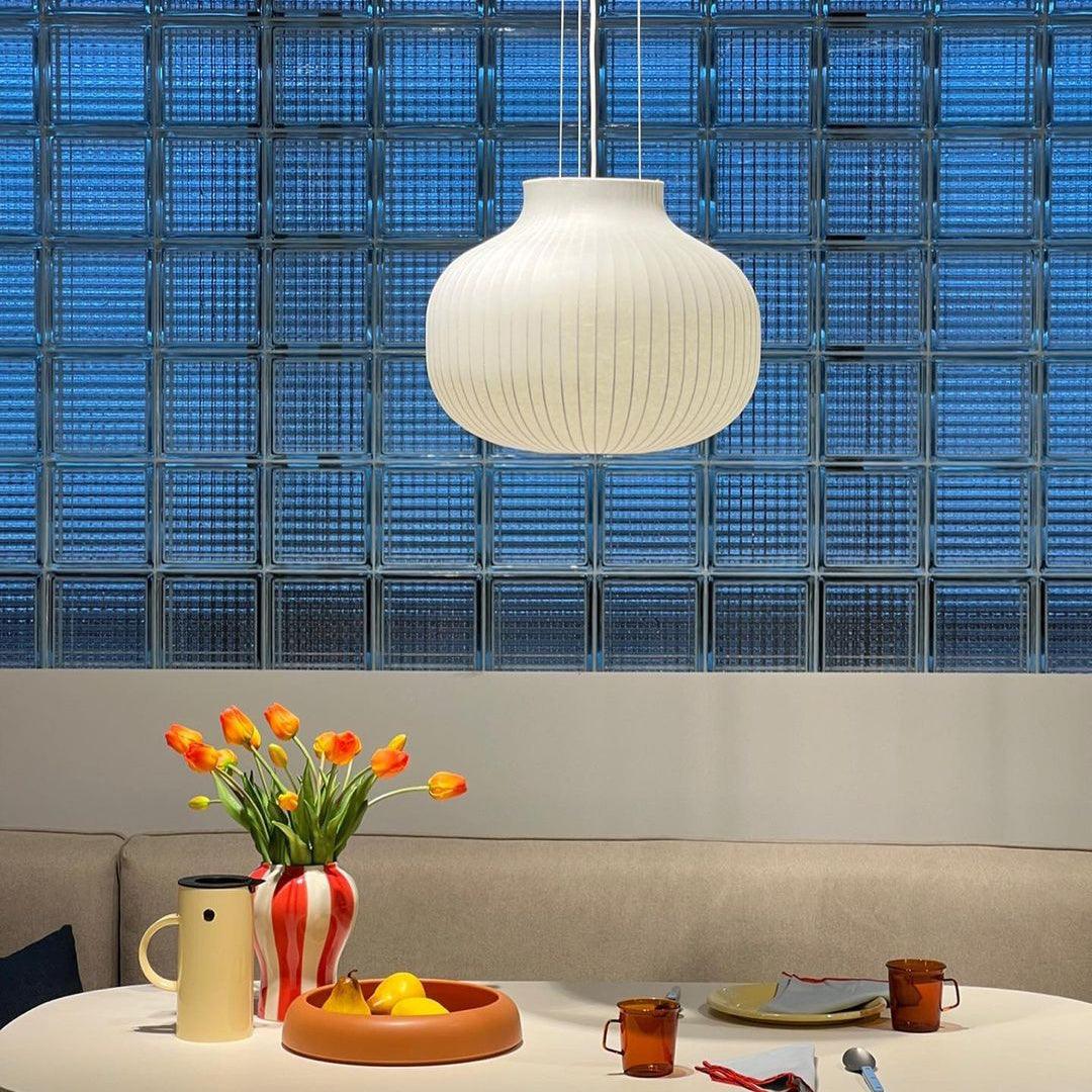 Lampe Pendante Abat-jour en Soie Pliée Courbée Moderne Minimaliste - Neutralighting