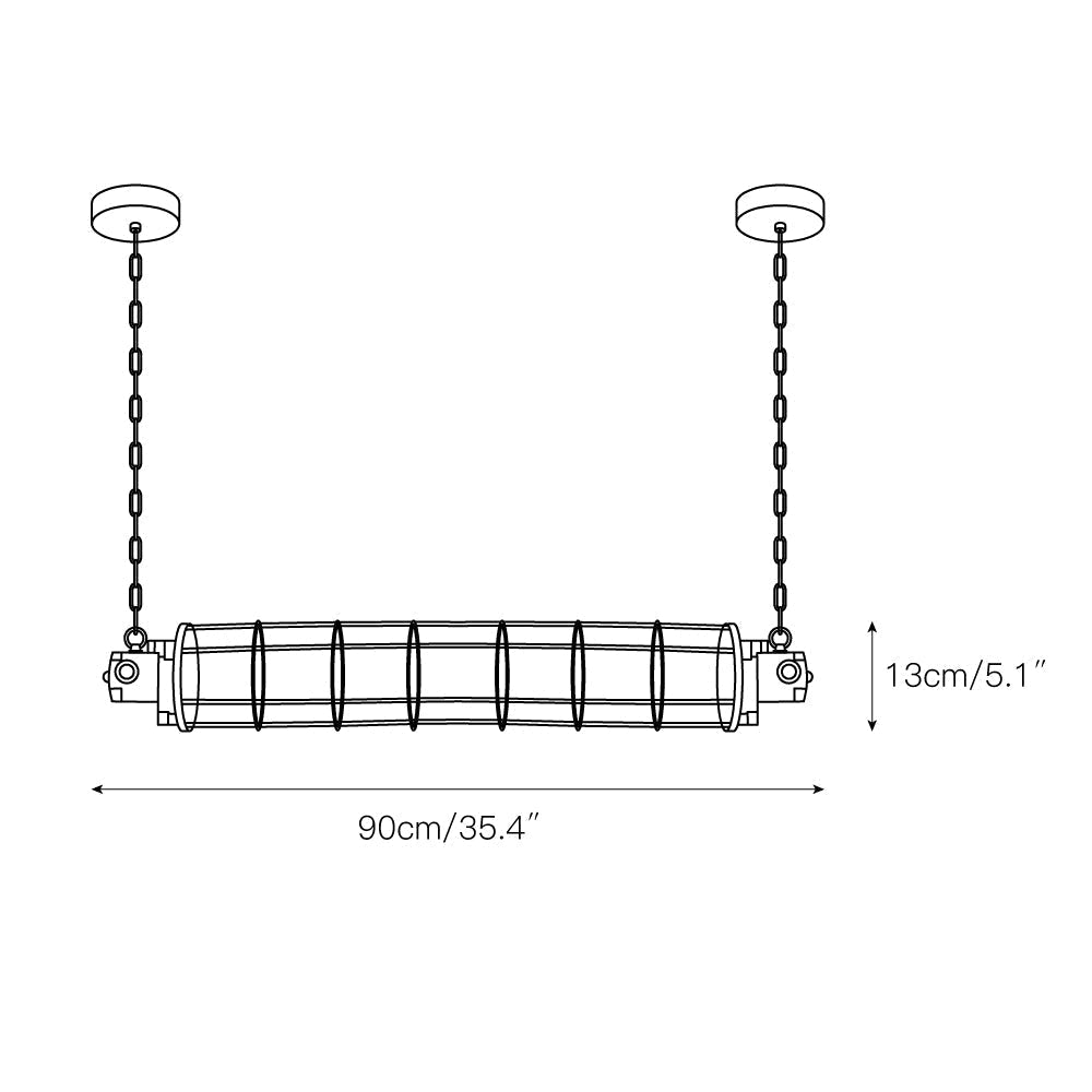 Ephael Moderne Ancien Minimaliste Tube Métal Suspension - Neutralighting
