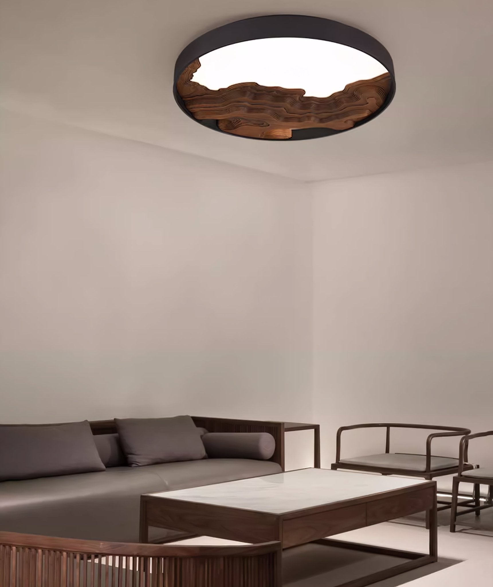 Lustra Plafonnier Bois Oriental Naturel - Neutralighting