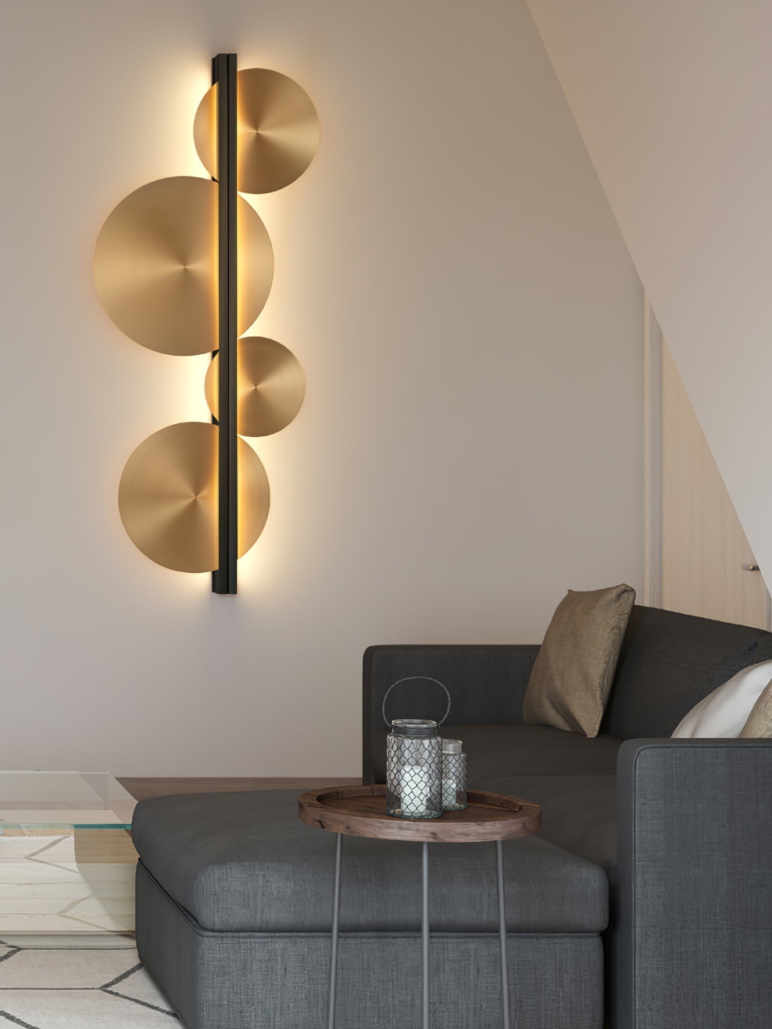 Lustra Applique Murale Dorée Circulaire Sculpturale - Neutralighting