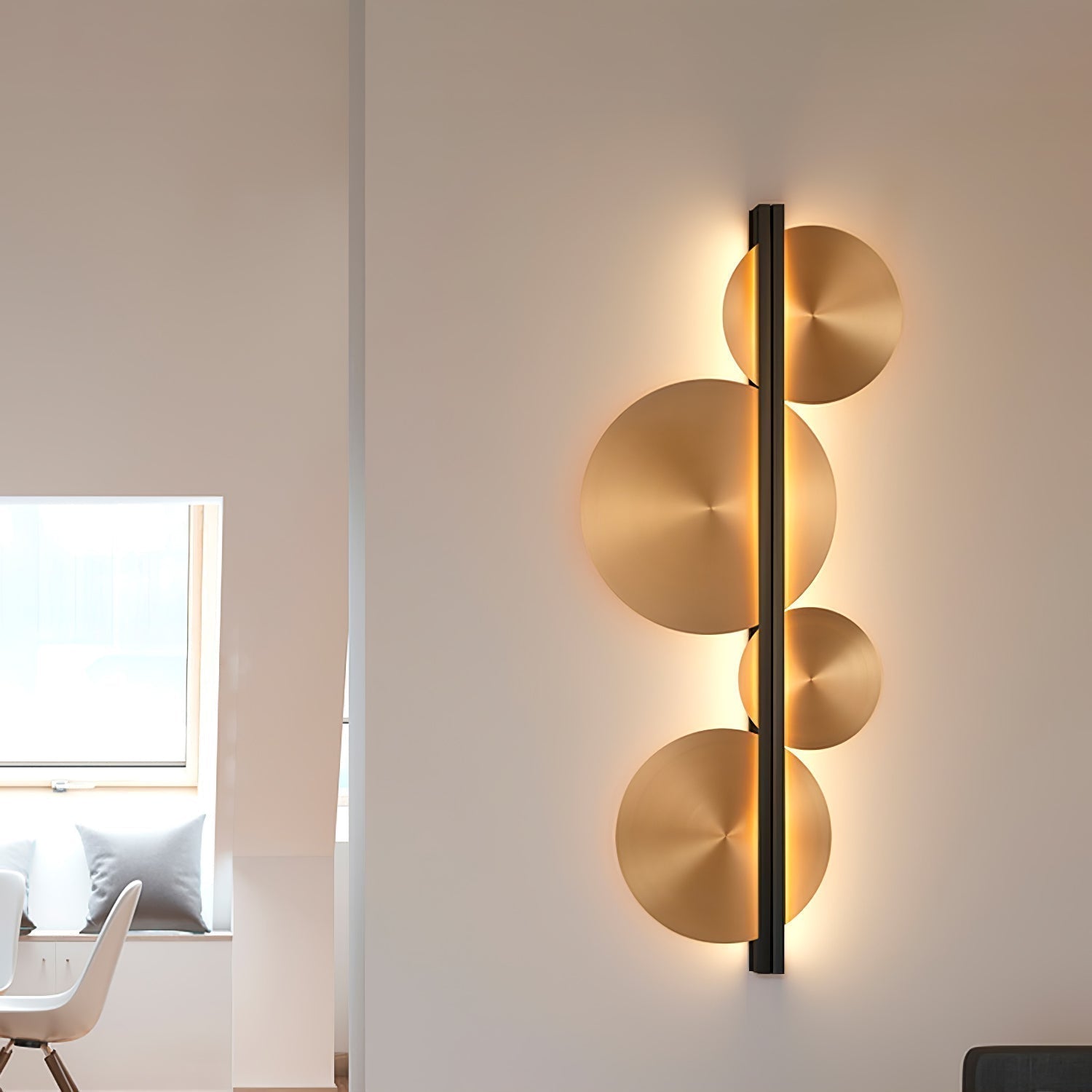 Lustra Applique Murale Dorée Circulaire Sculpturale - Neutralighting