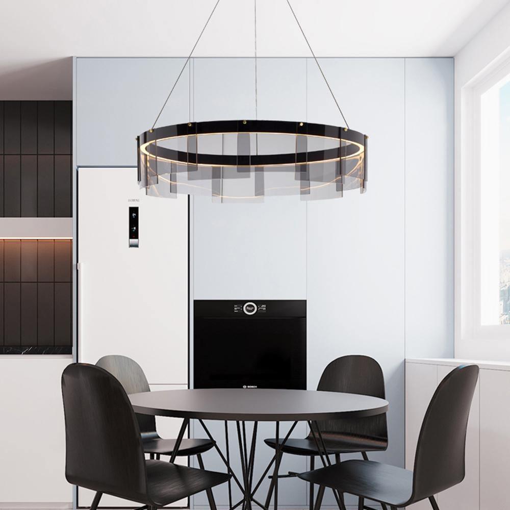 LustraChandelier LED Anneau en Noir Moderne - Neutralighting