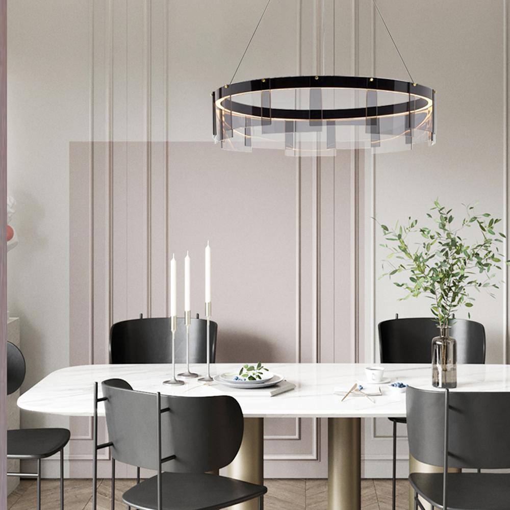 LustraChandelier LED Anneau en Noir Moderne - Neutralighting