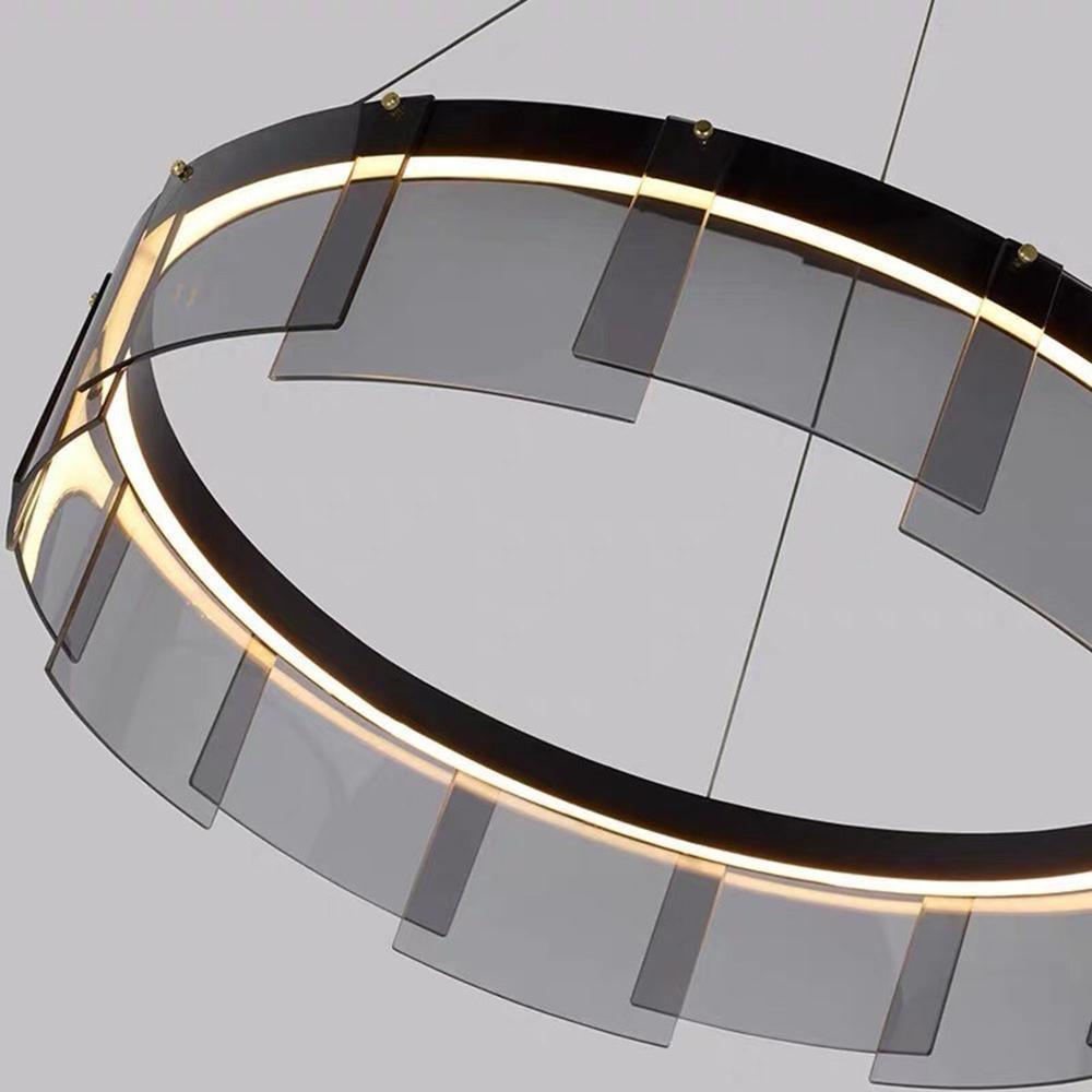 LustraChandelier LED Anneau en Noir Moderne - Neutralighting