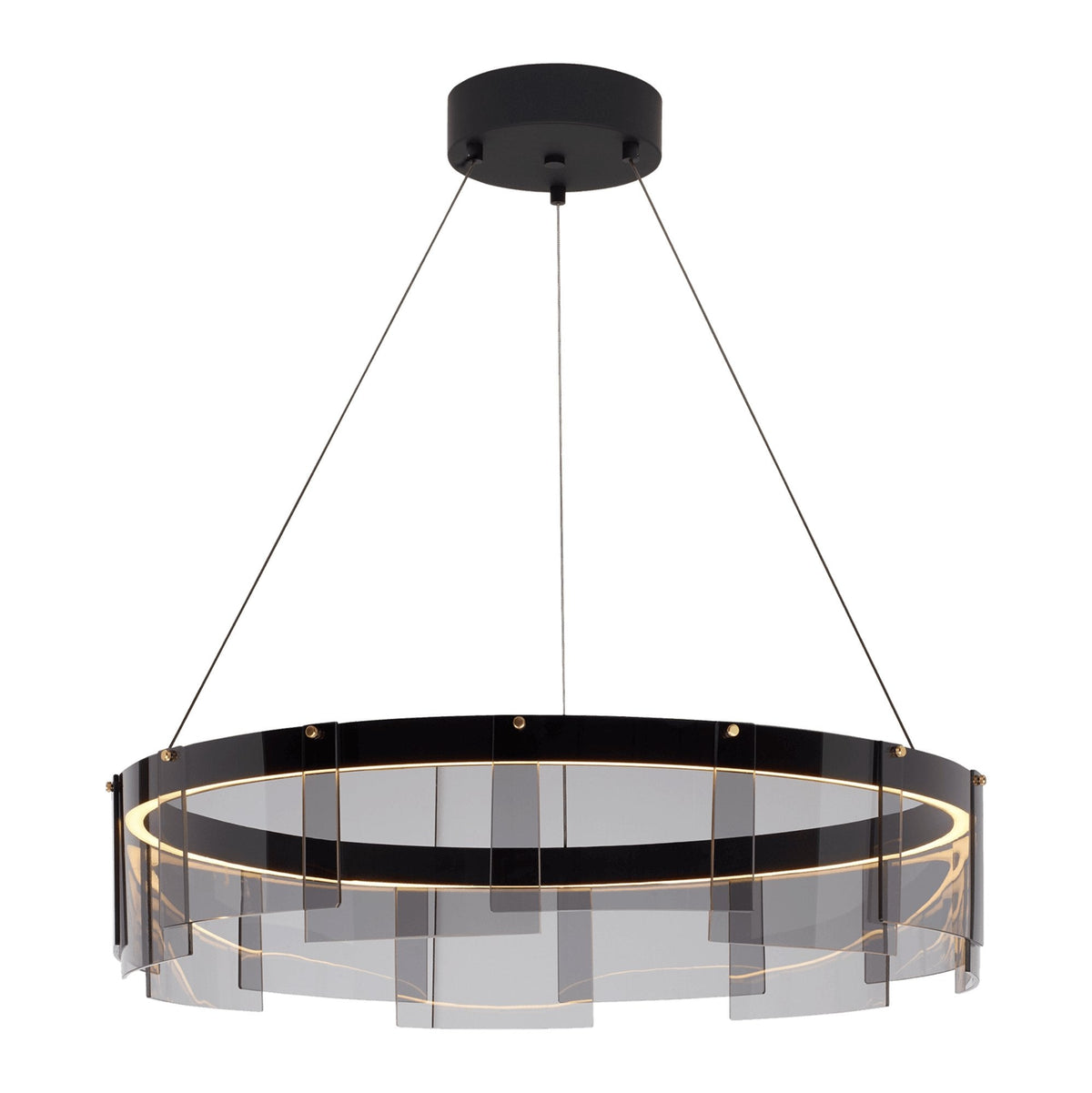 LustraChandelier LED Anneau en Noir Moderne - Neutralighting