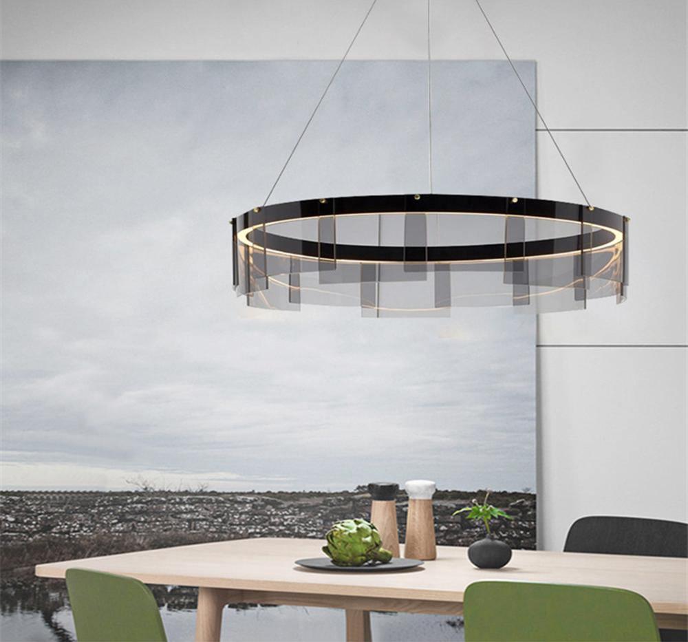 LustraChandelier LED Anneau en Noir Moderne - Neutralighting