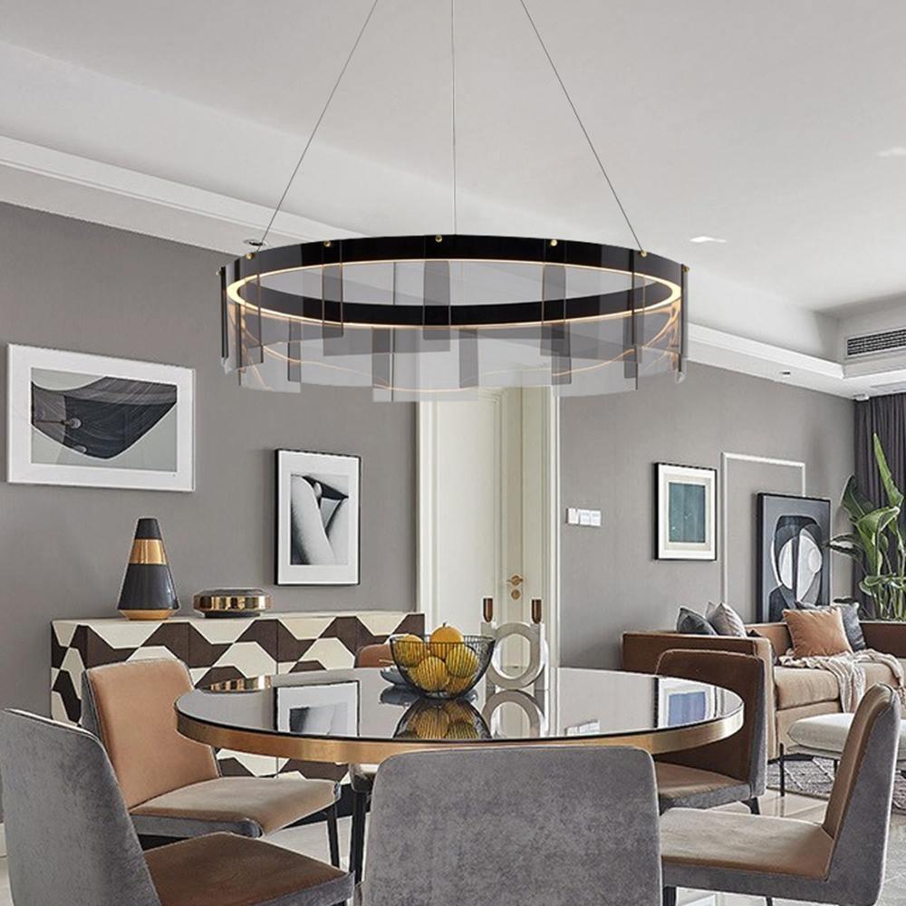 LustraChandelier LED Anneau en Noir Moderne - Neutralighting