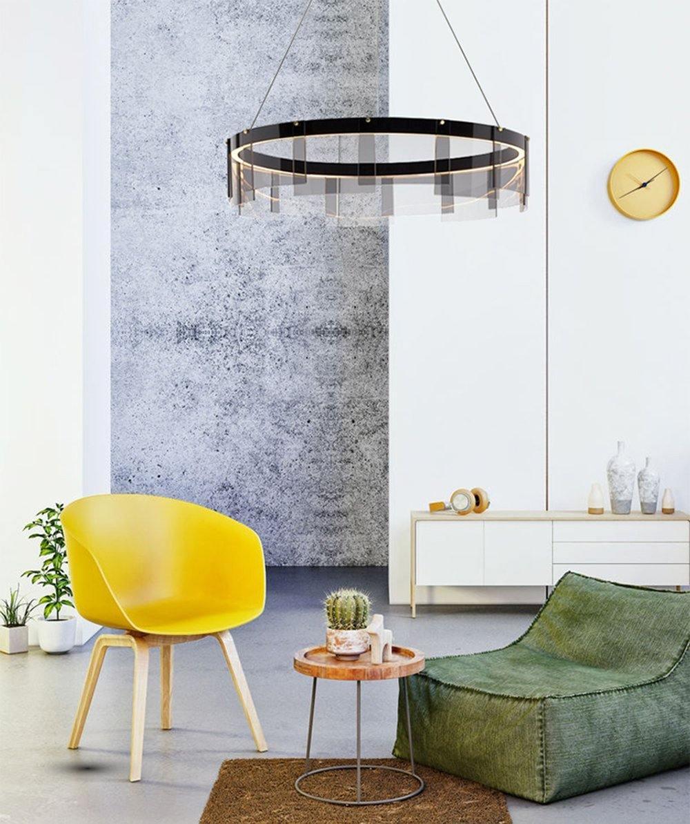 LustraChandelier LED Anneau en Noir Moderne - Neutralighting