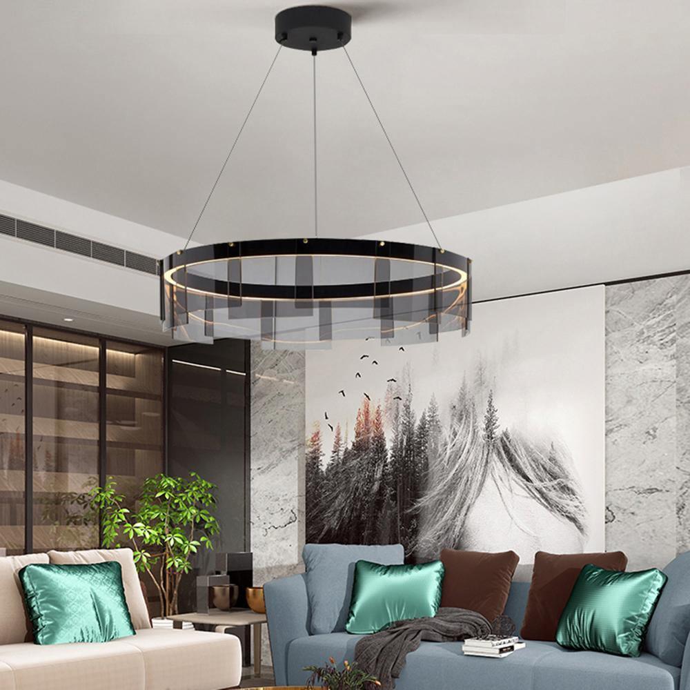 LustraChandelier LED Anneau en Noir Moderne - Neutralighting