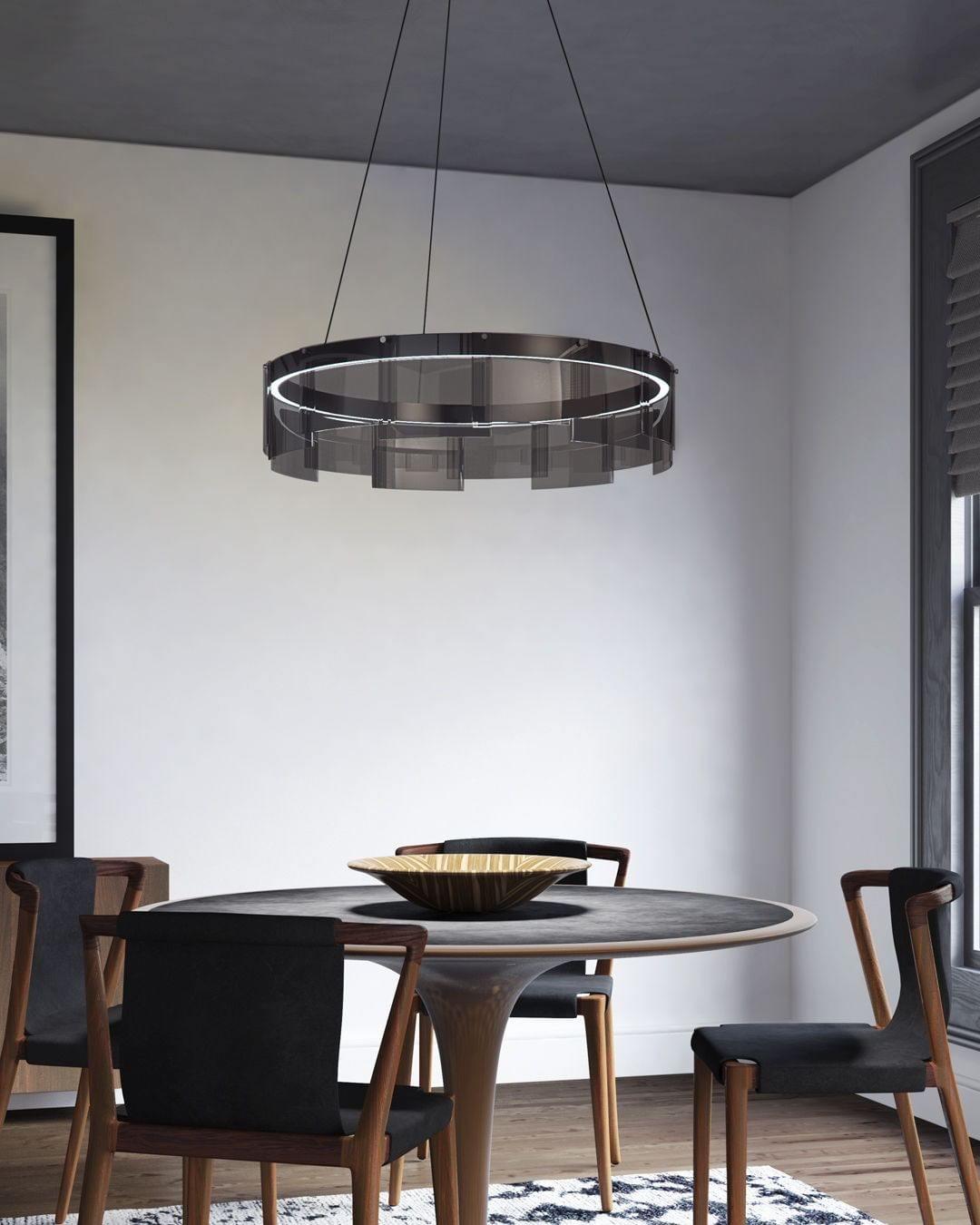 LustraChandelier LED Anneau en Noir Moderne - Neutralighting