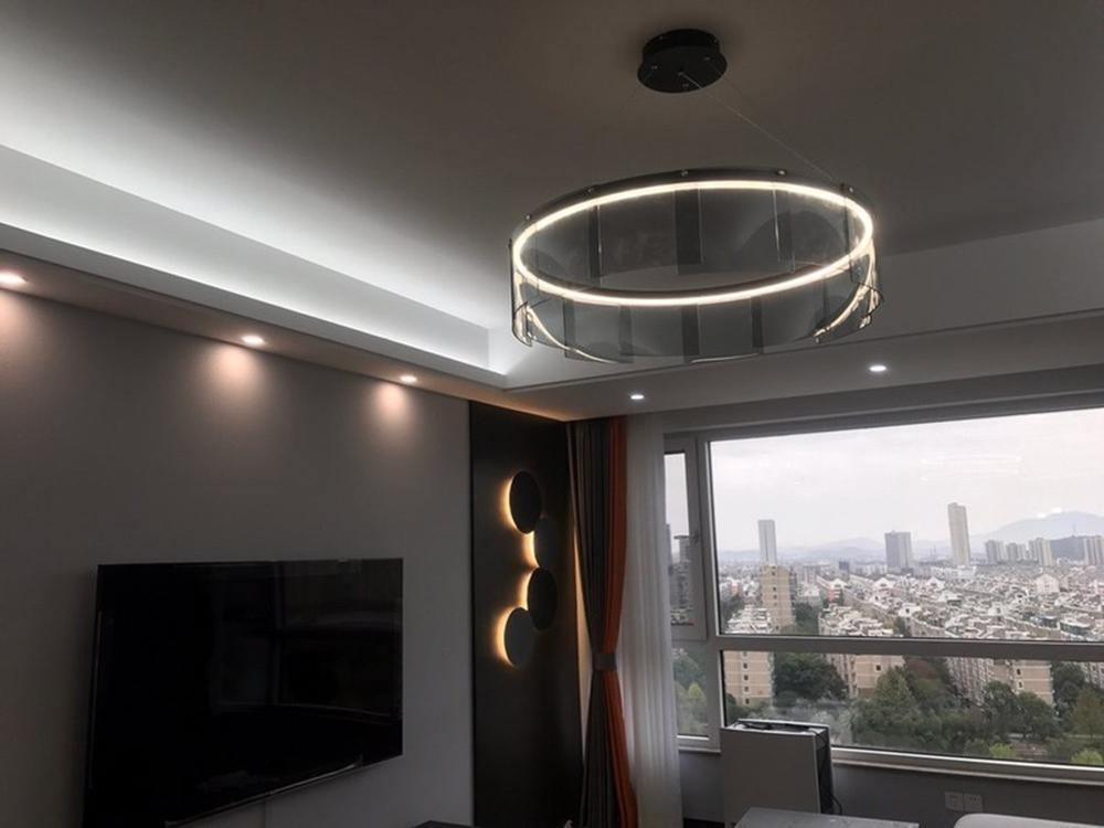 LustraChandelier LED Anneau en Noir Moderne - Neutralighting