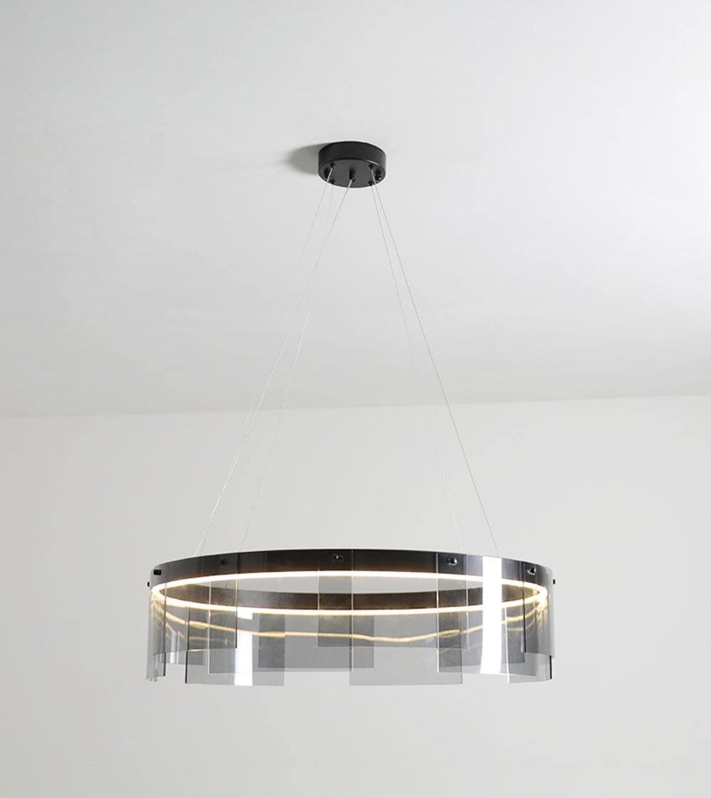 LustraChandelier LED Anneau en Noir Moderne - Neutralighting
