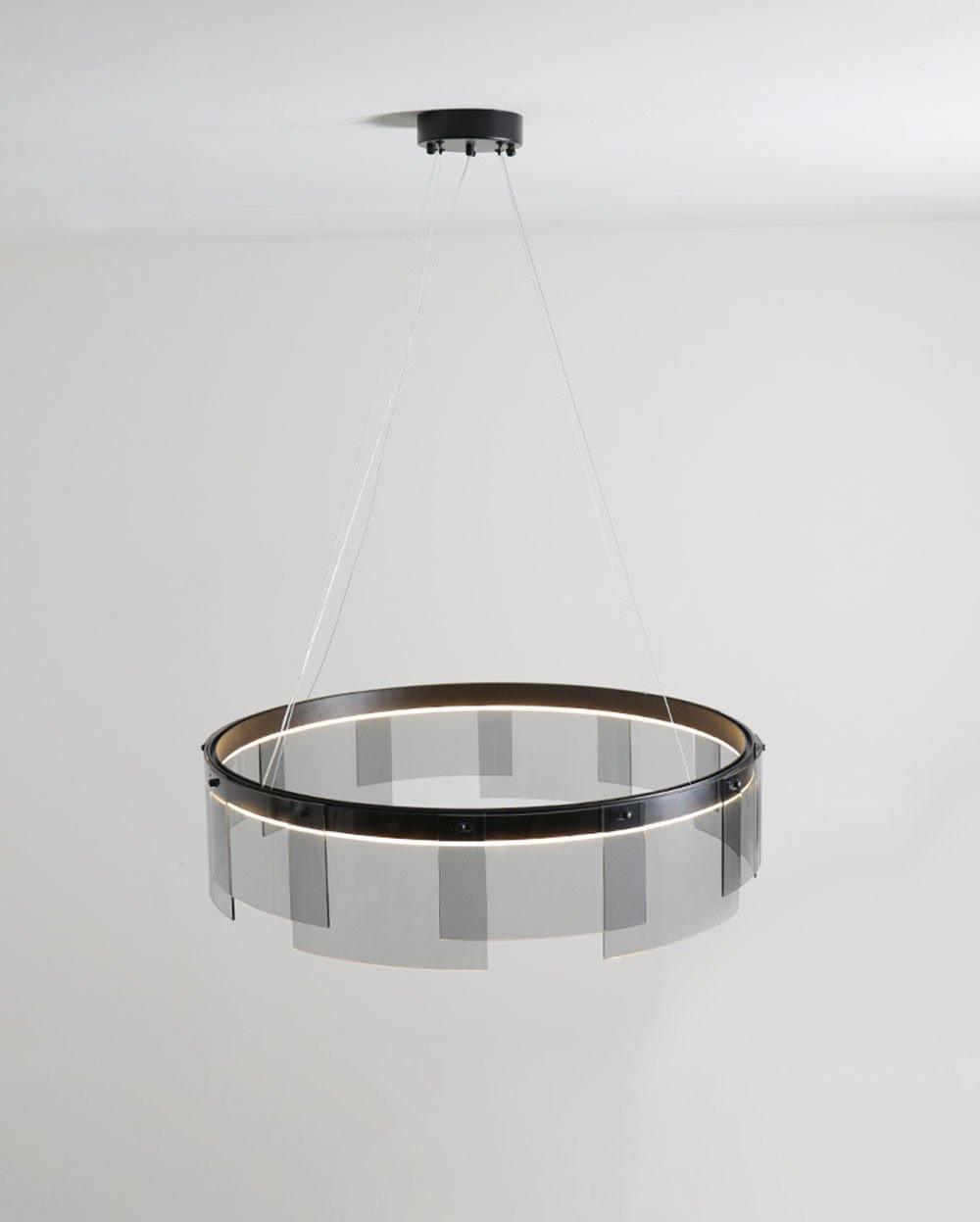 LustraChandelier LED Anneau en Noir Moderne - Neutralighting