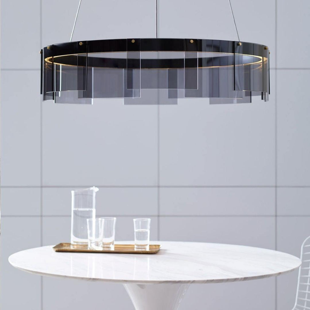 LustraChandelier LED Anneau en Noir Moderne - Neutralighting